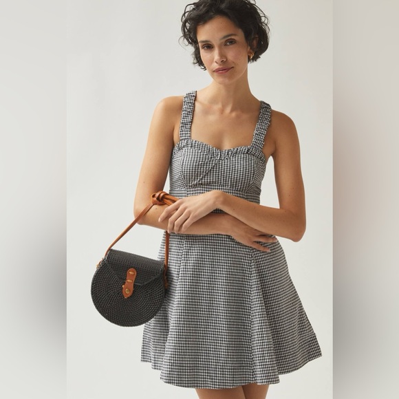 Anthropologie Dresses & Skirts - Anthropologie Black and White Gingham Mini Dress